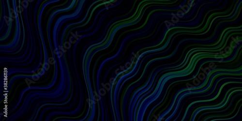 Light Blue, Green vector pattern with curved lines. Abstract gradient illustration with wry lines. Template for your UI design.