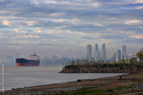 ship on the river, Rosario Argentina photo