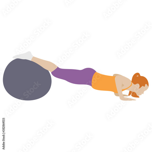 
Workout exercise flat icon, fitness ball 
