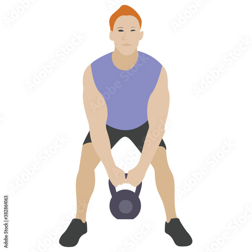
Dumbbells exercise flat icon design, bicep muscles 
