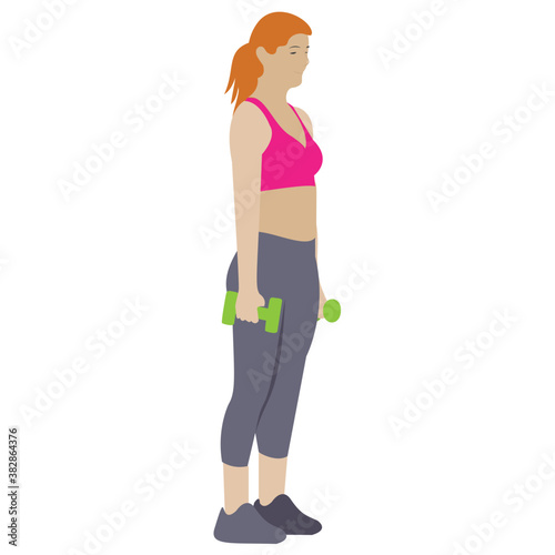 
Dumbbells exercise flat icon design, bicep muscles 
