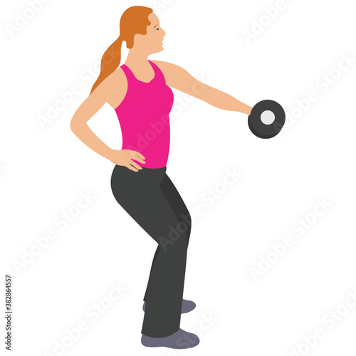 
Dumbbells exercise flat icon design, bicep muscles 
