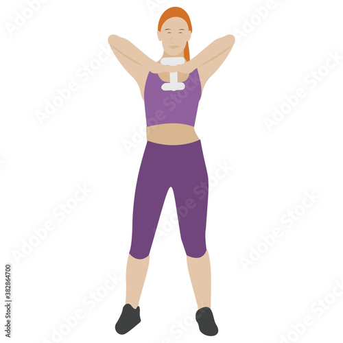 
Dumbbells exercise flat icon design, bicep muscles 
