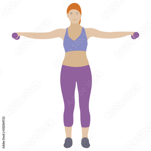 
Dumbbells exercise flat icon design, bicep muscles 
