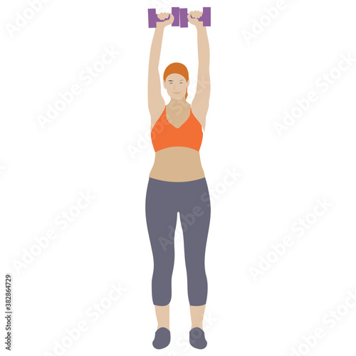 
Dumbbells exercise flat icon design, bicep muscles 
