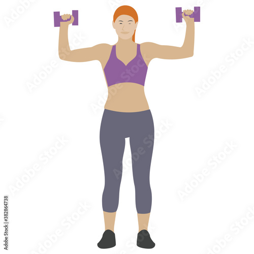 
Dumbbells exercise flat icon design, bicep muscles 
