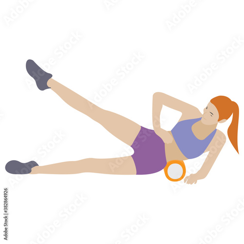 
Flat icon design of ball exercise 
