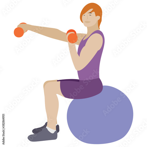 
Flat icon design of ball exercise 
