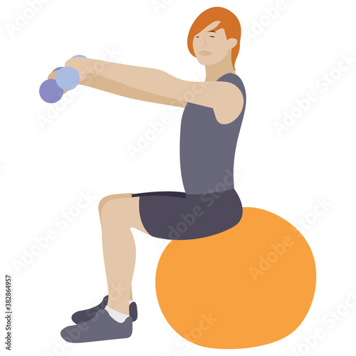 
Flat icon design of ball exercise 
