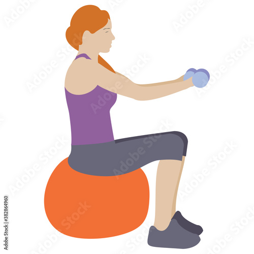 
Flat icon design of ball exercise 
