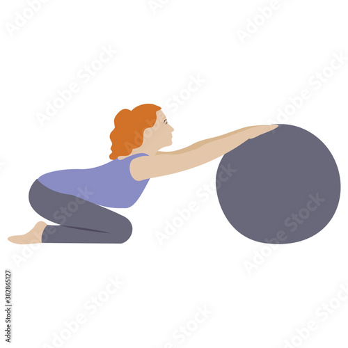 
Flat icon design of ball exercise 
