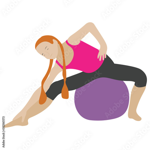 
Flat icon design of ball exercise 
