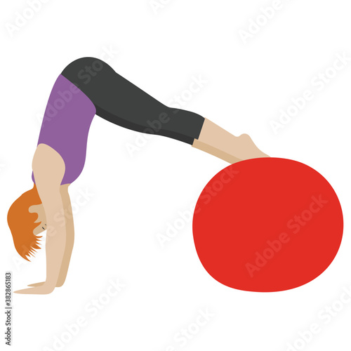 
Flat icon design of ball exercise 
