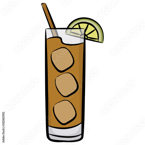 
A glass of fizzy drink, fruit juice icon 
