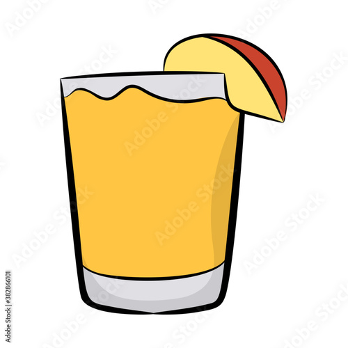 
A glass of fizzy drink, fruit juice icon 
