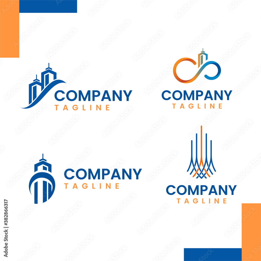 a modern logo bundle Real Estate, Property and Construction Logo design for business corporate logo template