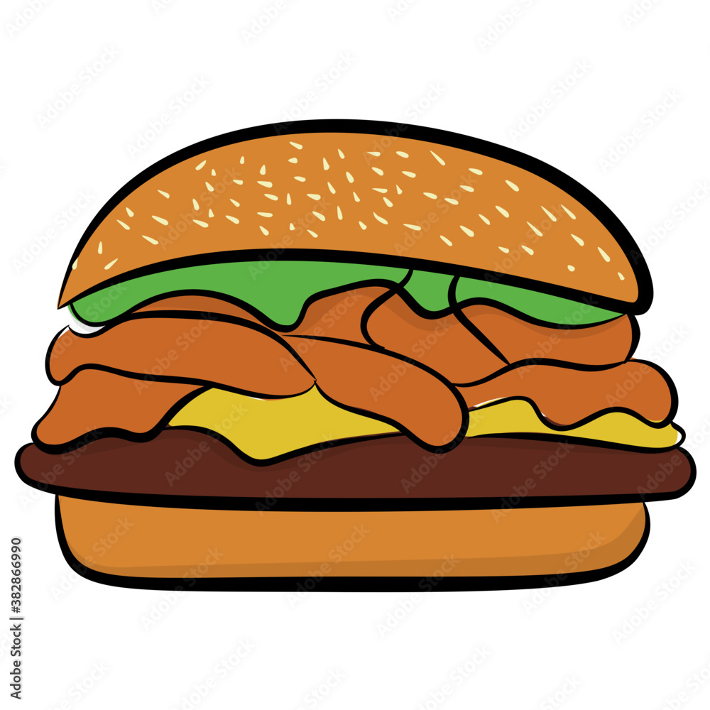 Fast food considered junk item, burger
Fast food considered junk item, burger