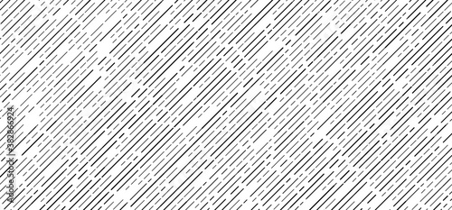 Abstract seamless black dash lines diagonal pattern on white background