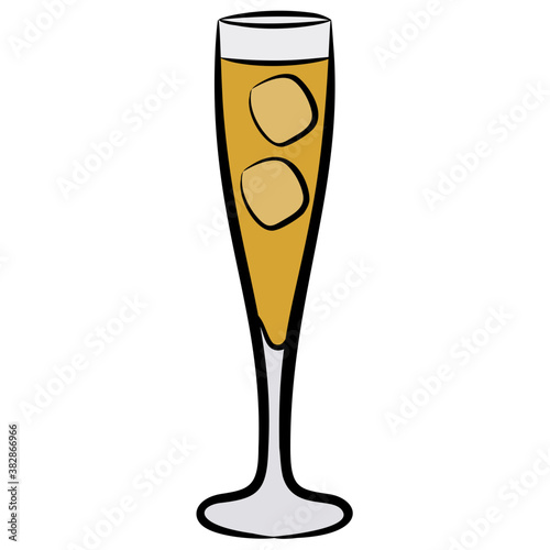 
A glass of fizzy drink, tropical juice icon 
