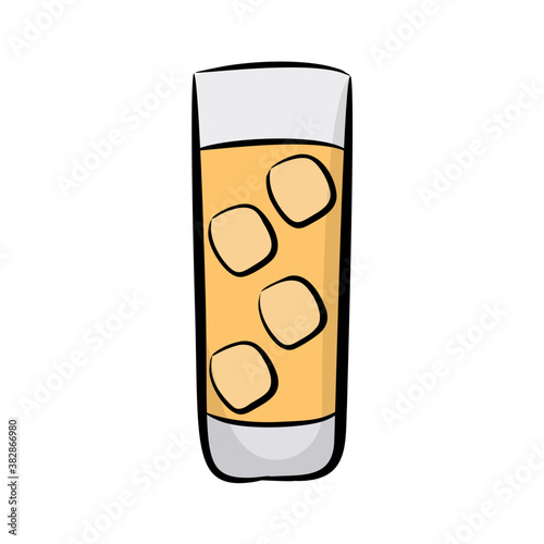 
A glass of fizzy drink, tropical juice icon 
