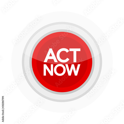 Red button on white backdrop. Call business icon. Vector web button. Vector illustration.