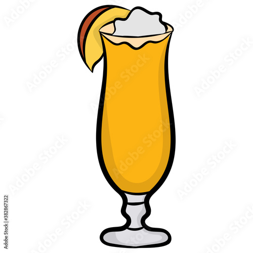 
A glass of fizzy drink, tropical juice icon 

