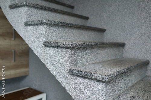 stone stairs indoors. concrete stairs. selective focus.