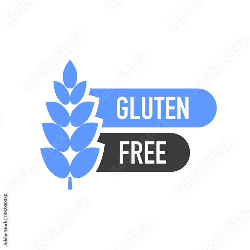 Flat icon with lactose gluten gmo sugar free. Organic signs. Vector illustration.