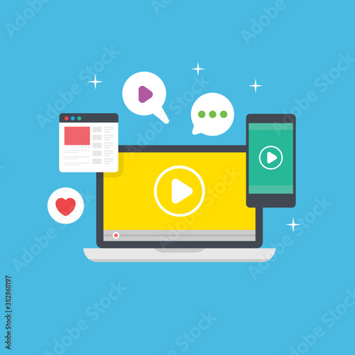 Wallpaper Mural 
Online communication flat illustration  design 
 Torontodigital.ca