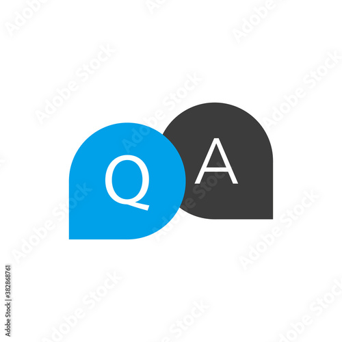 Question and answer flat design icon. Vector illustration.