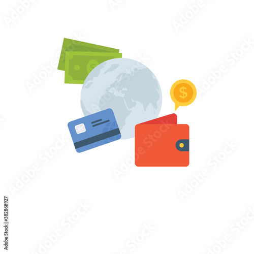 
Digital payment and cash payment denoting payment methods illustration 
