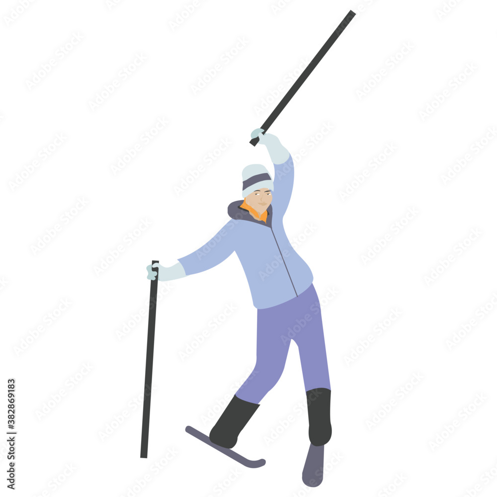 Downhill skiing icon, winter sports
Downhill skiing icon, winter sports