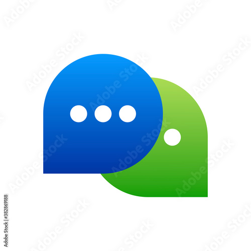 Live chat icon in flat style. Bubble message. Thin line. Vector illustration.