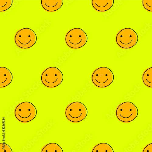 Funny faces with smiles seamless pattern