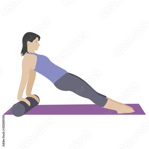 
Aerobics girl, flat icon 
