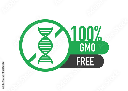 Flat icon with lactose gluten gmo sugar free. Organic signs. Vector illustration.