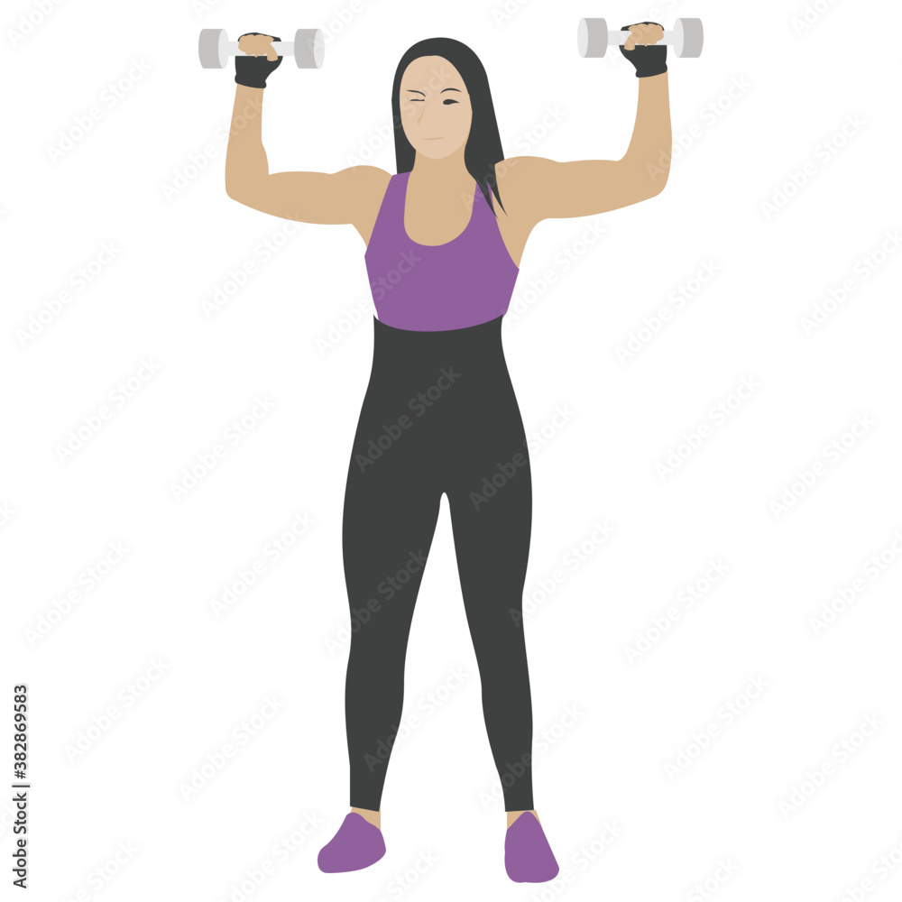 Fitness concept, gym girl in sports outfit flat icon
Fitness concept, gym girl in sports outfit flat icon