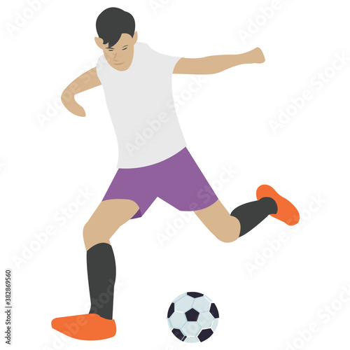  Man playing football, football player flat icon 