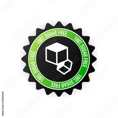 Flat icon with lactose gluten gmo sugar free stamp. Organic signs. Vector illustration.