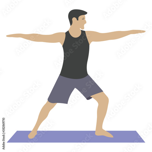 
Stretched arms exercise flat icon 
