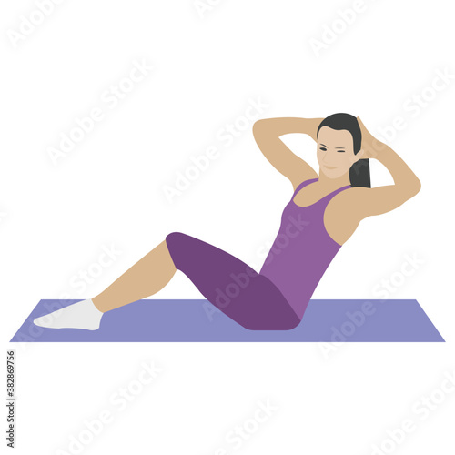
Aerobics girl, flat icon 
