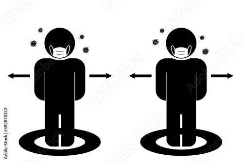 Distanciation sociale, garder ses distances et porter un masque