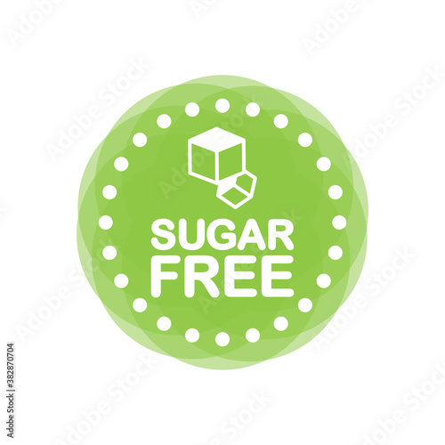 Flat icon with sugar free. Organic signs. Vector illustration.