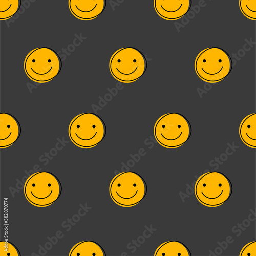 Funny faces with smiles seamless pattern for april fools day
