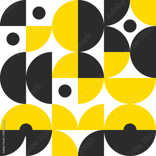 Retro pattern in style of 60s, 70s. Bauhaus seamless color geometric background