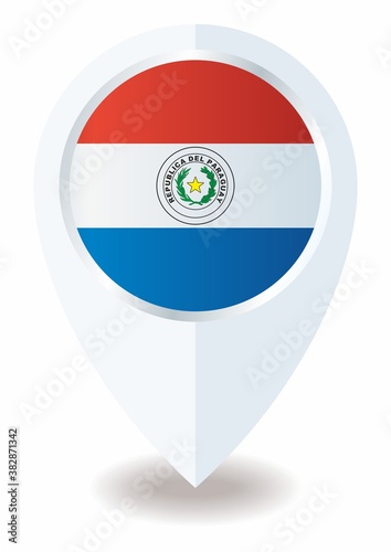 Flag of Paraguay, location icon For Multipurpose. Republic of Paraguay
