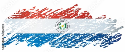 Flag of Paraguay, Republic of Paraguay. Bright, colorful vector illustration.