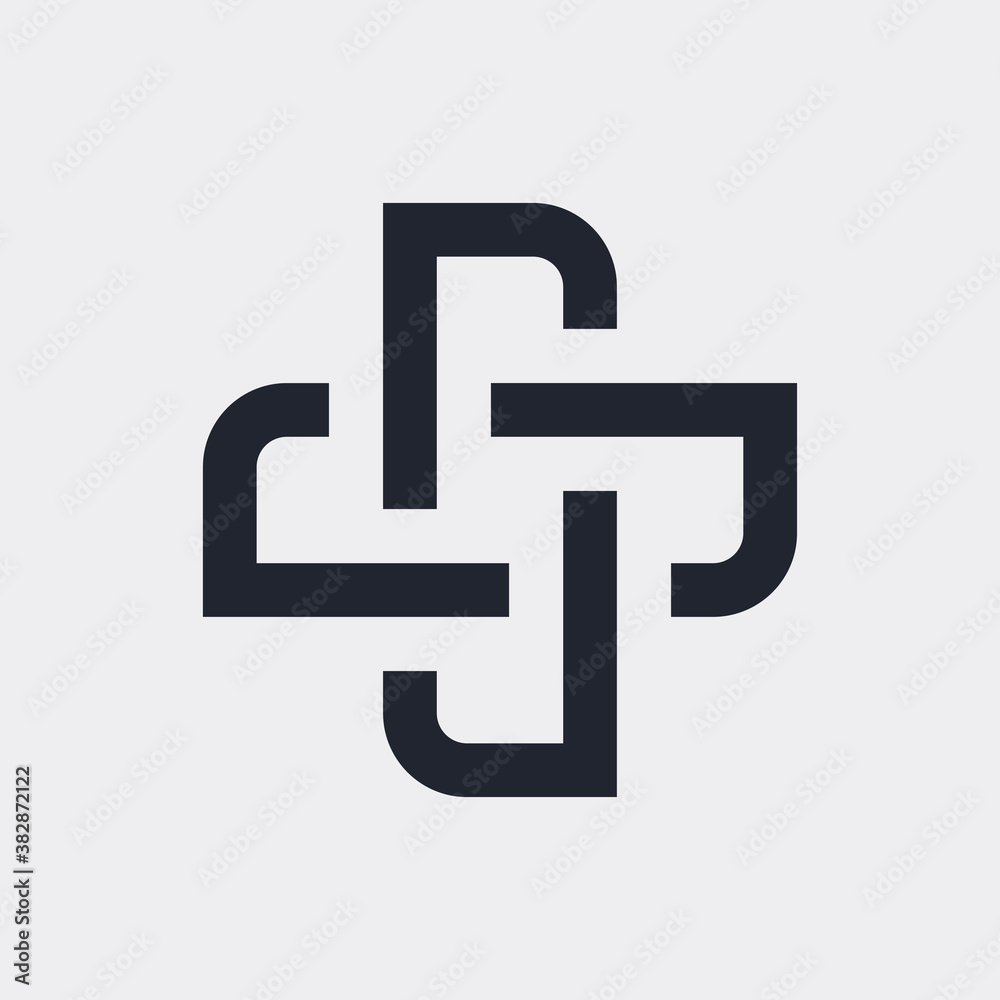 Complex Geometric Contemporary Element. Logo Icon for Business Corporate Sign. Abstract Merged Figures for Mobile App, or Info Graphics on Gray Complex Geometric Contemporary Element. Logo Icon for Business Corporate Sign. Abstract Merged Figures for Mobile App, or Info Graphics on Gray