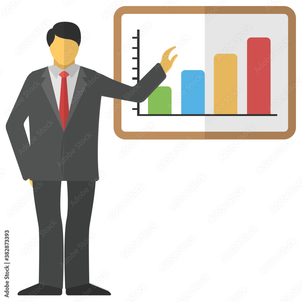 A person delivering business presentation
A person delivering business presentation