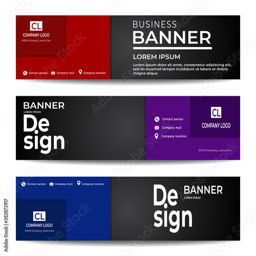collection of horizontal business ad banner